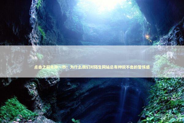 点击之前先停一秒:为什么我们对陌生网站总有种说不出的警惕感 点击之前先停一秒:为什么我们对陌生网站总有种说不出的警惕感 IT技术